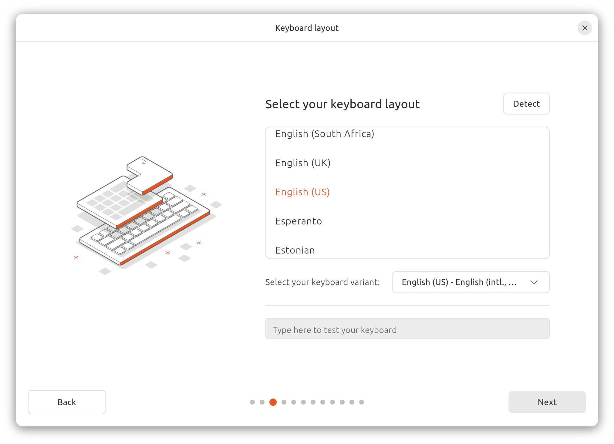 Ubuntu Installation Keyboard Layout