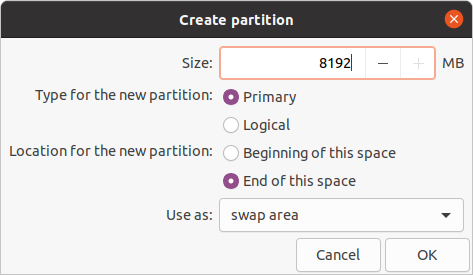 Ubuntu Installation Type Swap
